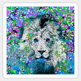 Lion Oil Painting Sticker